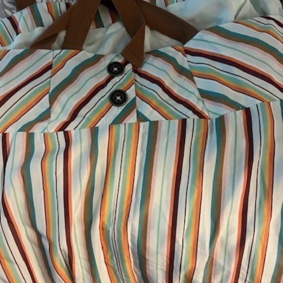 Anthropologie Maeve Square Neck Striped Midi Maxi Dress Women's Size 18W - Picture 3 of 4